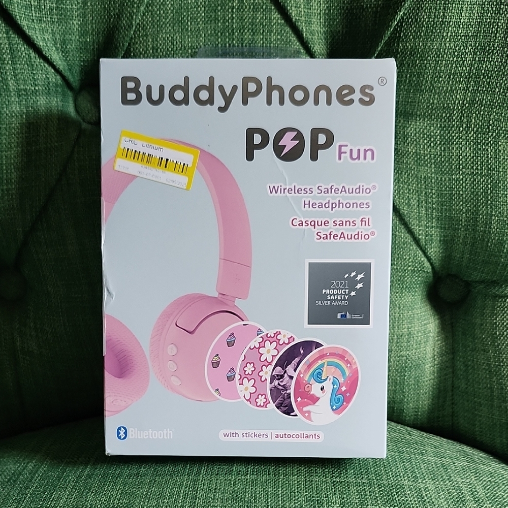 BuddyPhones POP Fun Pink Wireless Bluetooth Headphones